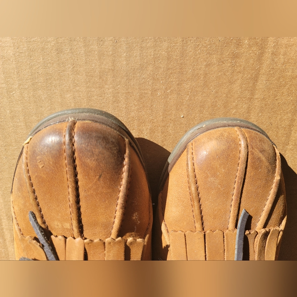 UGG Womens Haylie Brown Leather Shearling Fur Boat Shoes - Picture 2 of 9